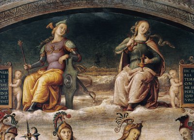 Fortitude and Temperance (detail) by Pietro Perugino