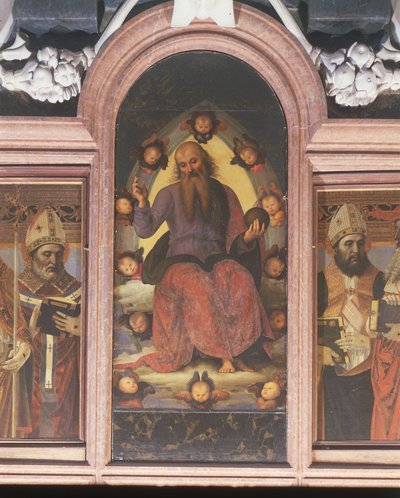 Polyptych with Benedictory Eternal Father (Pavia Charterhouse, second chapel on the left) by Pietro Perugino