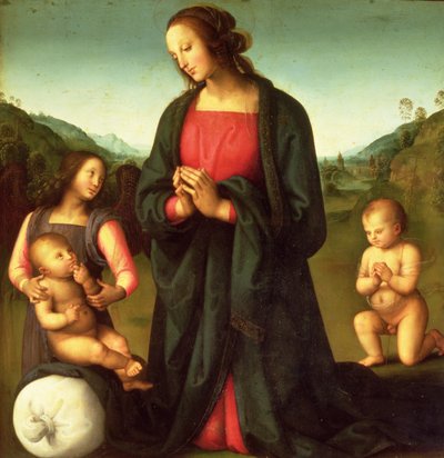 Madonna Adoring the Christ Child (Madonna del Sacco) by Pietro Perugino