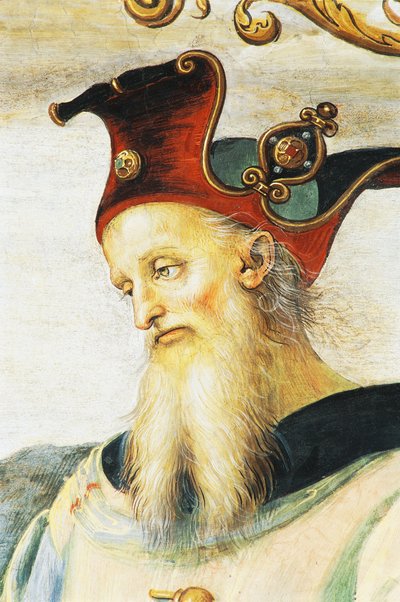 Pericles, fresco, Audience Hall, Collegio del Cambio, Priors Palace, Perugia, Umbria, Italy by Pietro Perugino