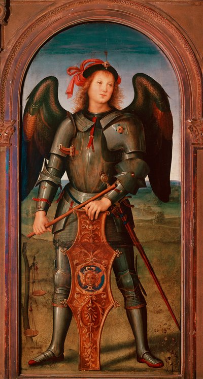 Polyptic of the Chartreuse of Pavia: The Archangel Michael by Pietro Perugino