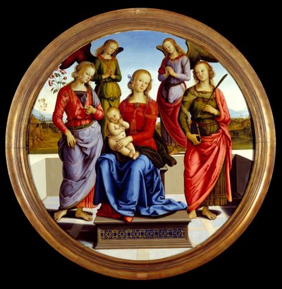The Virgin and the Child Surrounded by Two Angels, Saint Rose and Saint Catherine by Pietro Perugino