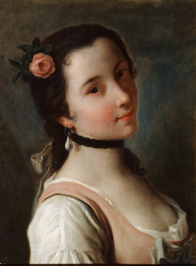 A Girl with a Rose by Pietro Antonio Rotari