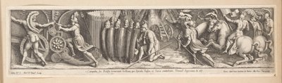 Soldiers in Attack (History of Emperor Constantine) by Pietro Sante Bartoli