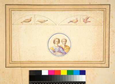 Husband and Wife (busts) in Central Circle by Pietro Santi Bartoli