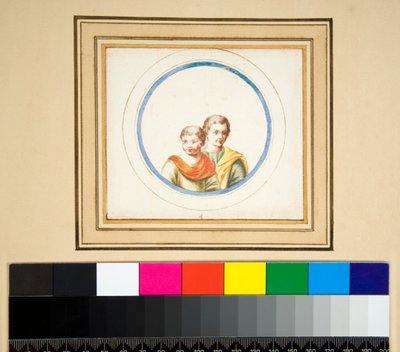 Husband and Wife (Busts) in Central Circle by Pietro Santi Bartoli