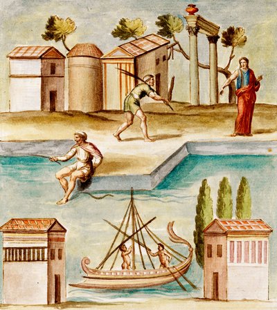 Harbour Scene by Pietro Santi Bartoli
