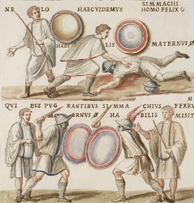 Ms Gen 1496 Plate CXVI Gladiators by Pietro Santi Bartoli