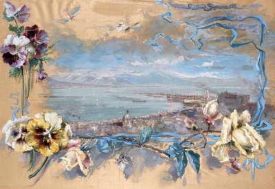 View of Naples through Pansies by Pietro Scoppetta