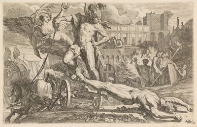 Achilles Dragging the Body of Hector Around the Walls of Troy by Pietro Testa