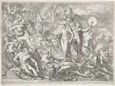 Young Man Arrives at Parnassus via the Road of Virtue by Pietro Testa