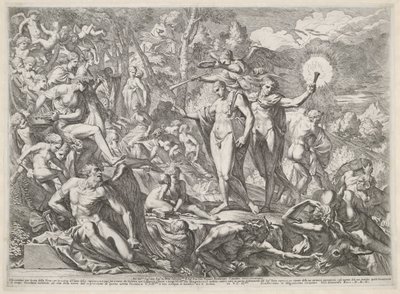 Young Man Arrives at Parnassus by the Road of Virtue by Pietro Testa