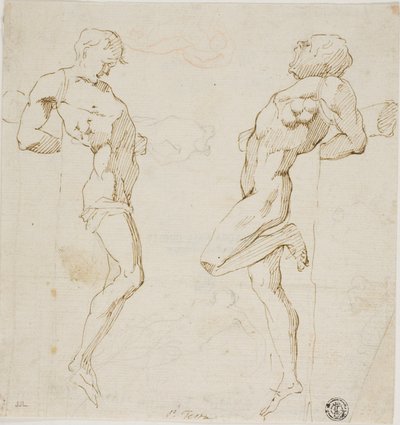 Studies for Thieves on the Cross, Sketch of Figures by Pietro Testa
