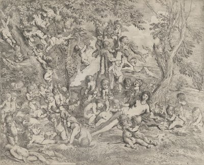 The Garden of Venus Reclining Before a Herm of Pan, ca. 1631-37 by Pietro Testa