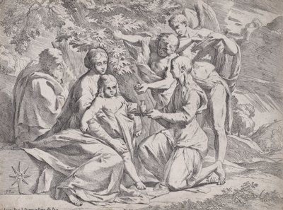 The Holy Family attended by Angels by Pietro Testa