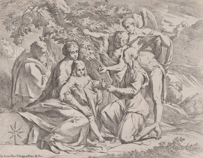 The Holy Family fed by Angels, ca. 1642-44 by Pietro Testa