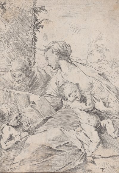The Holy Family with the Infant Saint John Holding an Apple by Pietro Testa