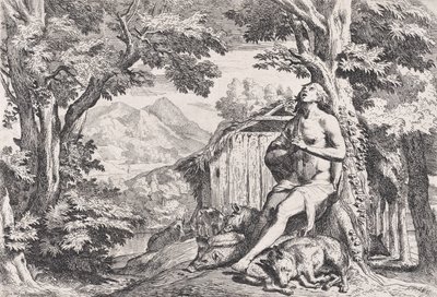 The Prodigal Son among the Swine, from a Series of Four Prints by Pietro Testa
