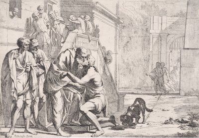 The Return of the Prodigal Son, the Father Embracing His Son (from a series) by Pietro Testa