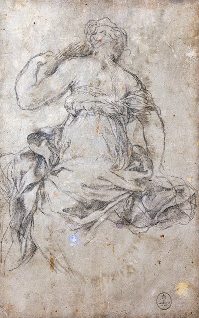 Female Figure, Study for the Age of Silver Fresco by Pietro da Cortona