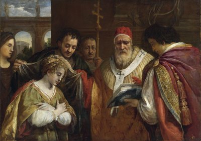 Saint Domitilla Receiving the Veil from Pope Clement I by Pietro da Cortona