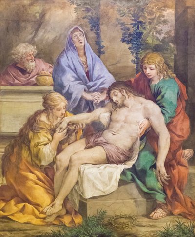 Pieta with the Madonna, St John the Baptist, St Mary Magdalen and Nicodemus by Pietro da (1596 1669) Cortona