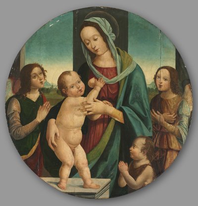 Virgin and Child with John the Baptist and Angels, c. 1500 by Pietro del Donzello