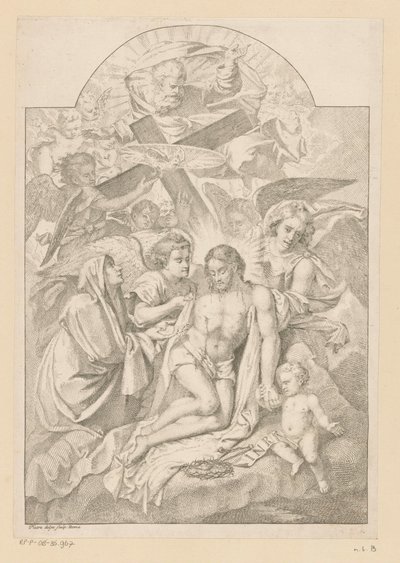 The Holy Trinity with Mary, Instruments of the Passion, and Angels by Pietro del Po