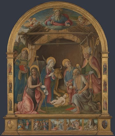 Birth of Christ with Saints. Probably Around 1485-95 by Pietro di Francesco degli Orioli