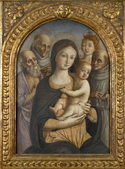 The Virgin and Child with four Saints, late 15th century by Pietro di Francesco degli Orioli