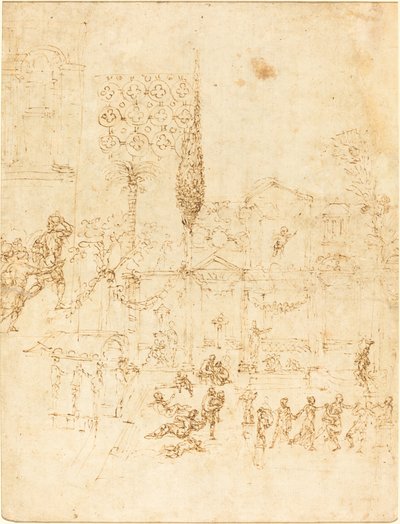 A Party in a Roman Villa by Pirro Ligorio
