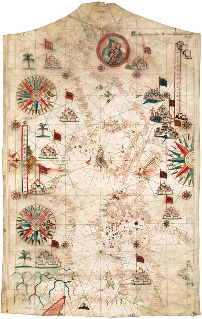 Chart of Mediterranean Sea with part of the Black Sea by Placido Caloiro e Oliva