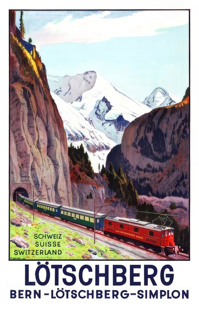 Bern-Lötschberg-Simplon Railway by Plinio Colombi