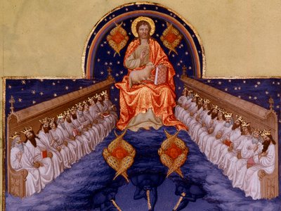 Saint John at Patmos. Miniature in 