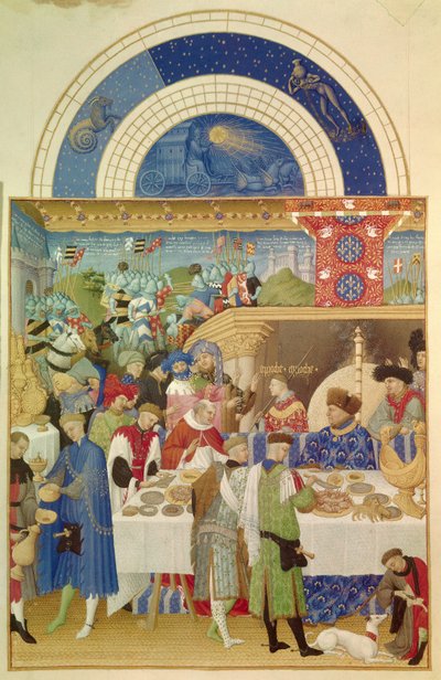 The Duke of Berry at the Table, January by Pol de Limbourg