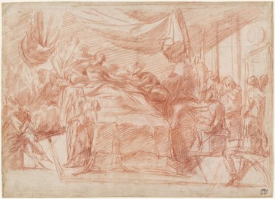 A Deathbed Scene by Polidoro da Caravaggio