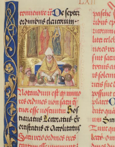 Bishop Blessing Seminarians from the Pontifical of Bishop Erasmus Ciolek, c.1510 by Polish School