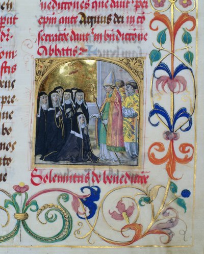 Bishop Blessing the Nuns from the Pontifical of Bishop Erasmus Ciolek, c.1510 by Polish School
