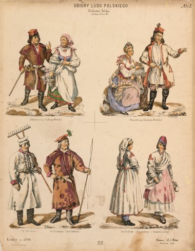 Examples of Polish Folk Costumes by Polish School