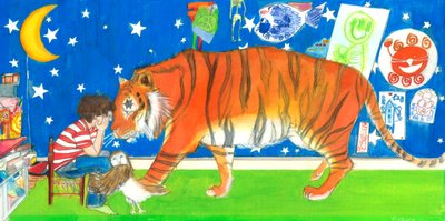 Albert Tiger and Owl, 2019 by Polly Horner