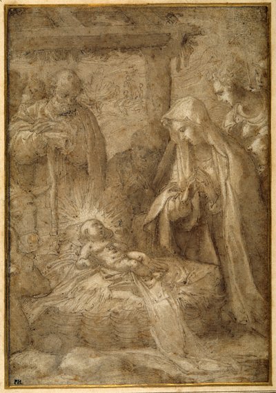 The Adoration of the Shepherds by Pompeo (fl.1569 71) (attr. to) Cesura