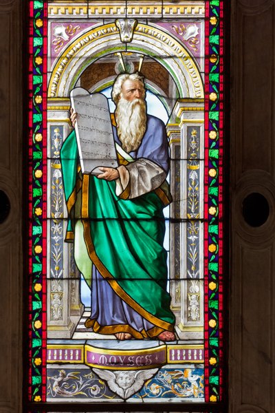 Genoa, Duomo (St Lawrence Cathedral), the Chapel of St John the Baptist: stained glasses by Pompeo Bertini by Pompeo Bertini