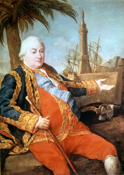 Portrait of the Knight Pierre Andre de Suffren of Saint Tropez, bailiff of Suffren. Painting by Girolamo Pompeo Batoni. Museum of Castles of Versailles by Pompeo Girolamo Batoni