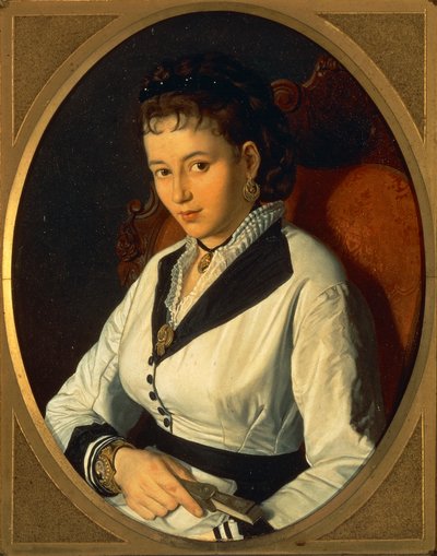 Portrait of Young Woman by Pompeo Molmenti