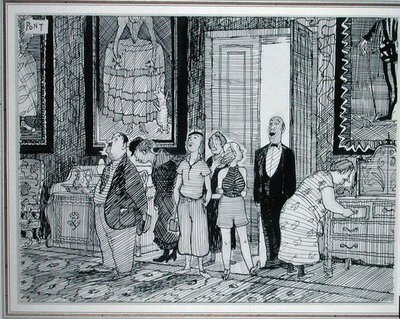 The British Character: Keen Interest in Historic Houses, Illustration from Punch, Published 8th July 1936 by Pont
