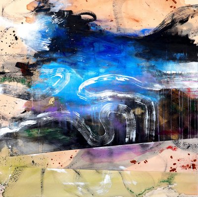 Abstract Blue Flow by Poonam Choudhary