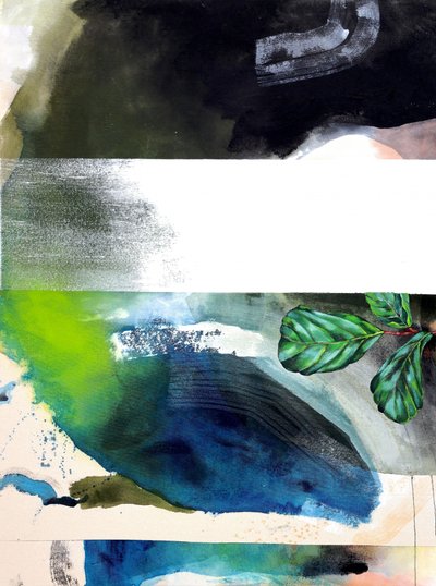Green Leaves Abstract by Poonam Choudhary