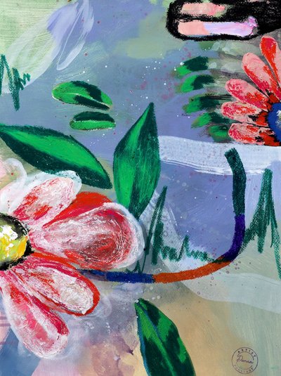 Vibrant Abstract Flowers by Poonam Choudhary