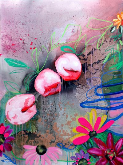 Vibrant Abstract Flowers by Poonam Choudhary