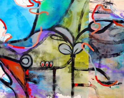 Vibrant Abstract Plant by Poonam Choudhary